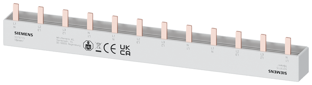 Siemens Busbar, 16 mm² 4 Phase, L= 214mm with End caps