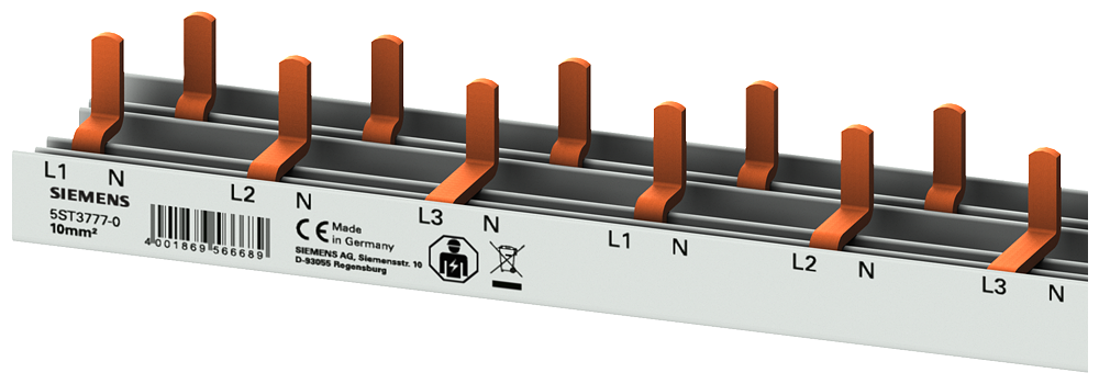 Siemens 4-phase busbar for 36 pcs 5SV1/6/9+hj