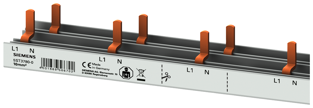 Siemens 2-phase busbar for 22 pcs Residual current circuit breaker with overcurrent+afd+hj