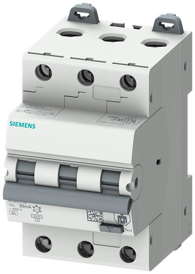 Siemens Residual current circuit breaker with overcurrent, 3P, 10A, Type A 300MA, C-Curve, 6 kA, Un: 400V only, conductor cross-section 35 mm², torque 2Nm