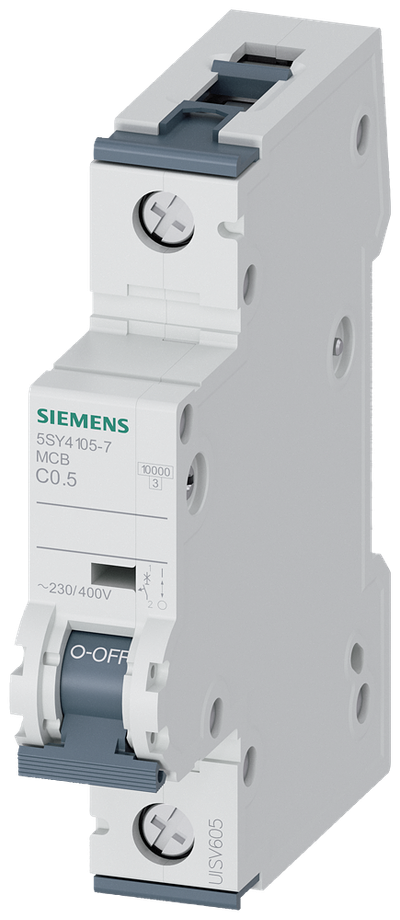 Siemens SENTRON 5SY4105-7 Miniature Circuit Breaker 1-Pole C0.5A 10KA