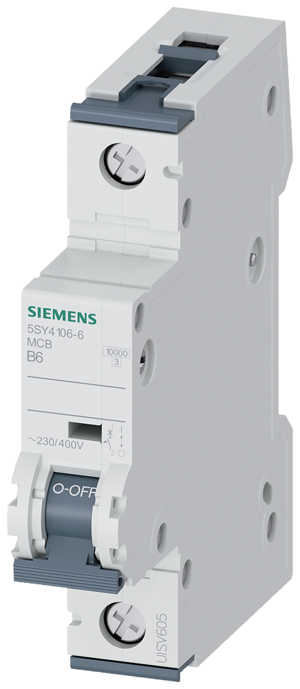 Siemens SENTRON 5SY4106-6 Miniature Circuit Breaker 1-Pole B6A 10KA