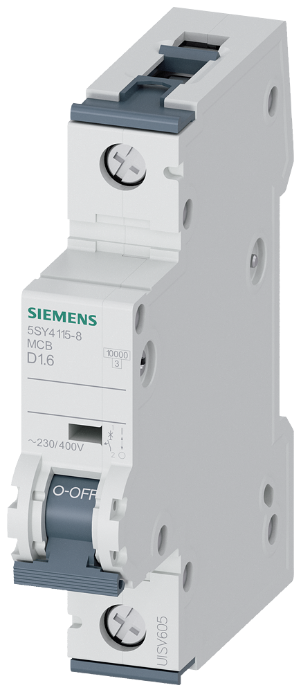Siemens SENTRON 5SY4115-8 Miniature Circuit Breaker 1-Pole D1.6A 10KA