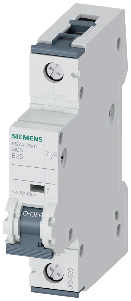 Siemens SENTRON 5SY4125-6 Miniature Circuit Breaker 1-Pole B25A 10KA