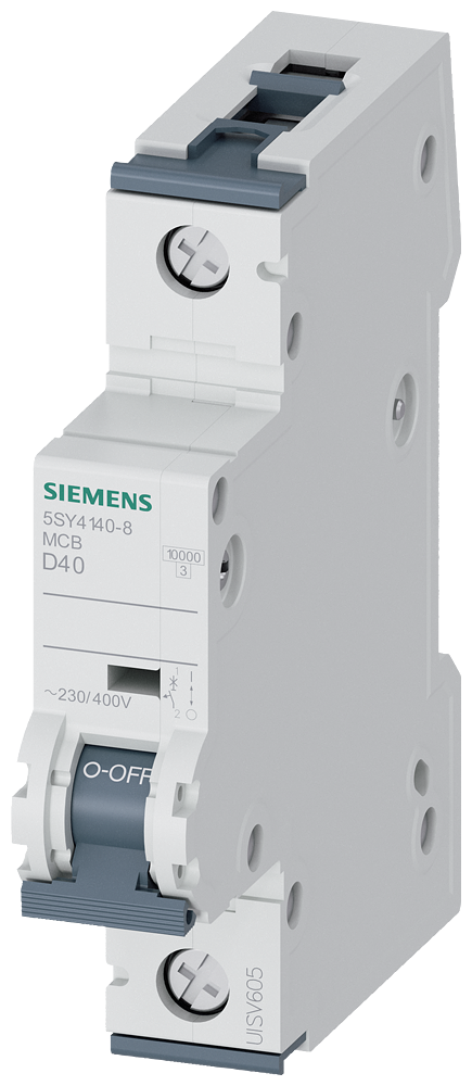 Siemens SENTRON 5SY4140-8 Miniature Circuit Breaker 1-Pole D40A 10KA