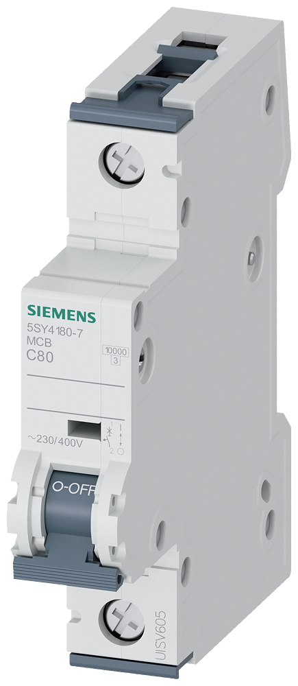 Siemens SENTRON 5SY4180-7 Miniature Circuit Breaker 1-Pole C80A 10KA