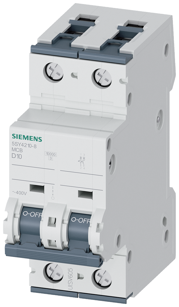 Siemens SENTRON 5SY4210-8 Miniature Circuit Breaker 2-Pole D10A 10KA