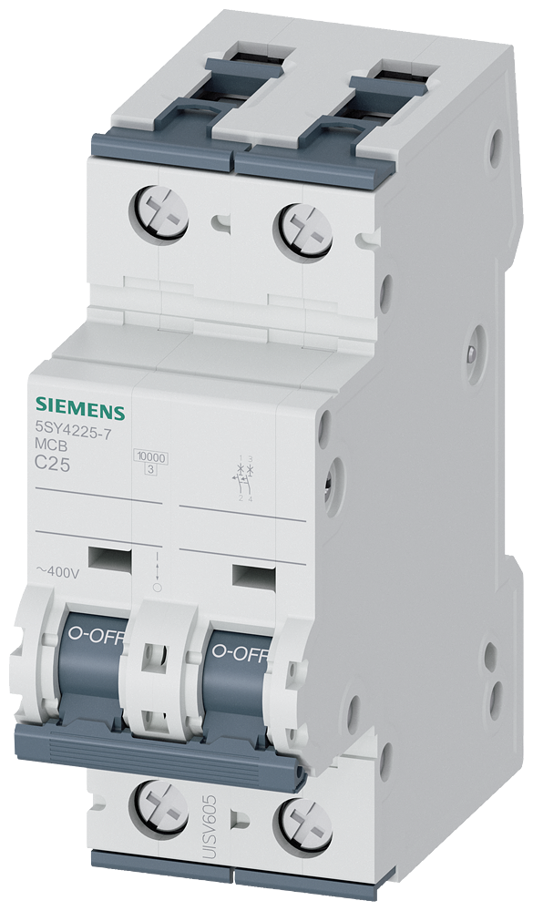 Siemens SENTRON 5SY4225-7 Miniature Circuit Breaker 2-Pole C25A 10KA