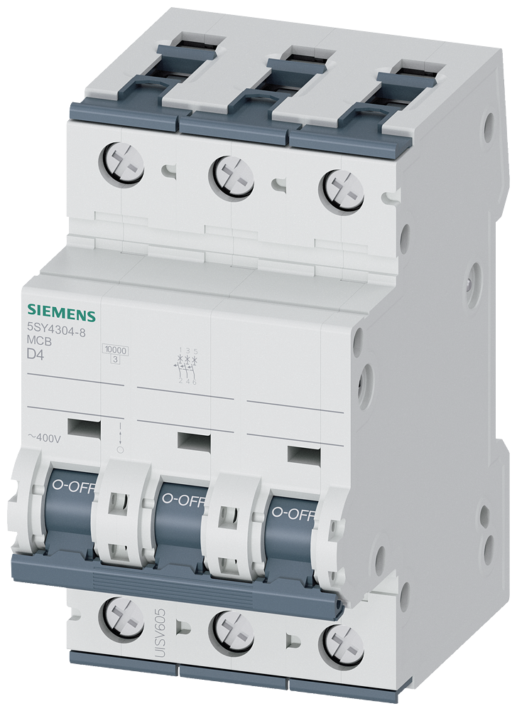 Siemens SENTRON 5SY4304-8 Miniature Circuit Breaker 3-Pole D4A 10KA