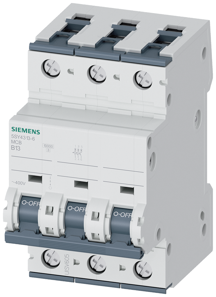 Siemens SENTRON 5SY4313-6 Miniature Circuit Breaker 3-Pole B13A 10KA