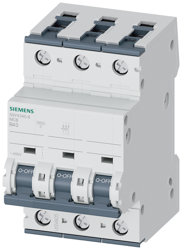 Siemens SENTRON 5SY4340-6 Miniature Circuit Breaker 3-Pole B40A 10KA