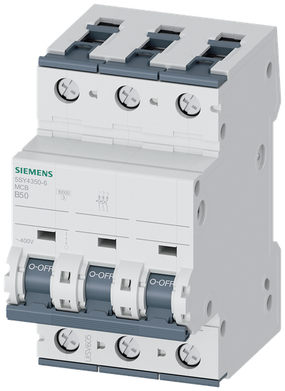 Siemens SENTRON 5SY4350-6 Miniature Circuit Breaker 3-Pole B50A 10KA