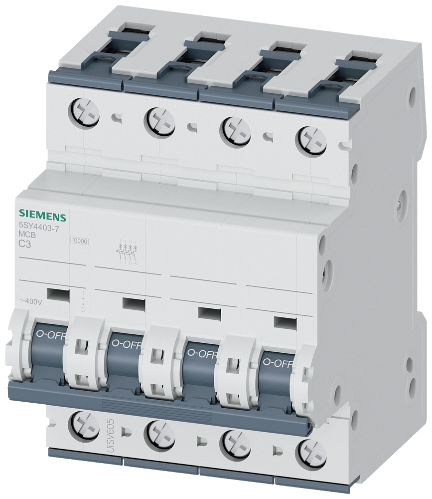 Siemens SENTRON 5SY4403-7 Miniature Circuit Breaker 4-Pole C3A 10KA