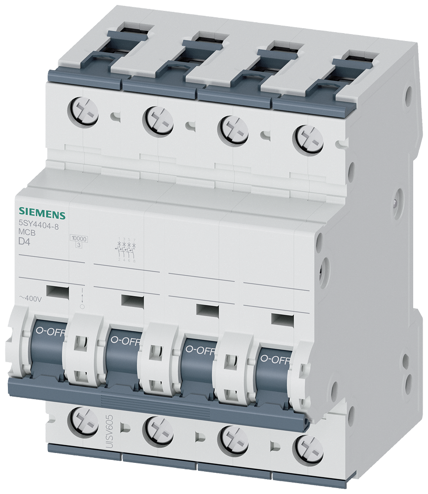Siemens SENTRON 5SY4404-8 Miniature Circuit Breaker 4-Pole D4A 10KA