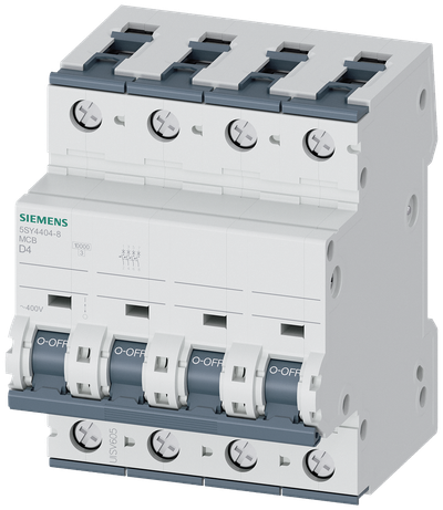 Siemens SENTRON 5SY4404-8 Miniature Circuit Breaker 4-Pole D4A 10KA