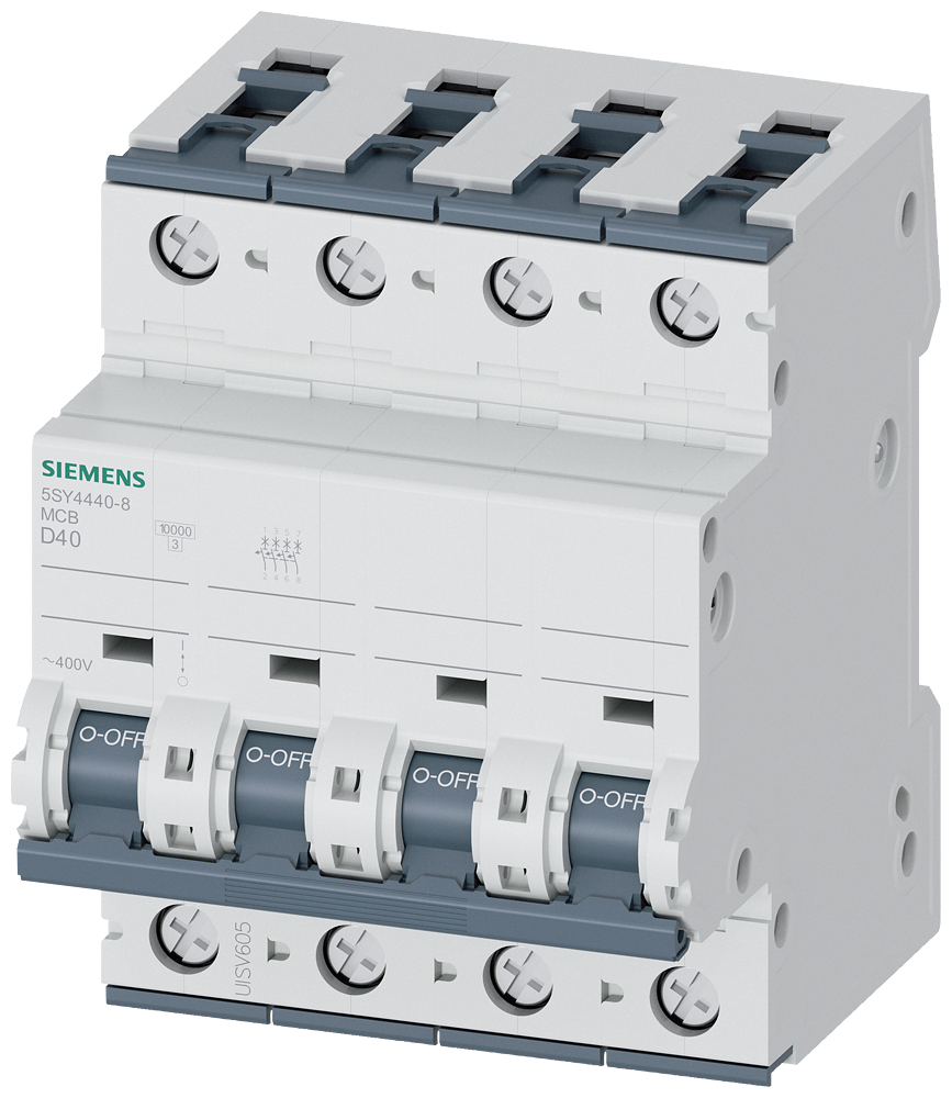 Siemens SENTRON 5SY4440-8 Miniature Circuit Breaker 4-Pole D40A 10KA
