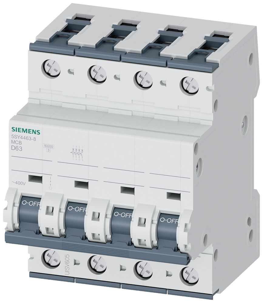Siemens SENTRON 5SY4463-8 Miniature Circuit Breaker 4-Pole D63A 10KA