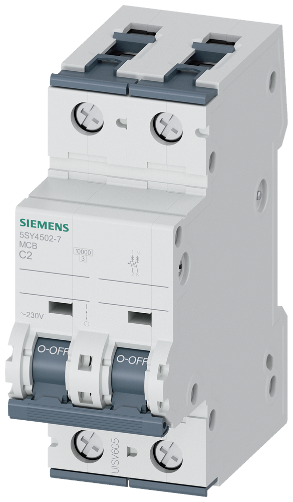Siemens SENTRON 5SY4502-7 Miniature Circuit Breaker 1+N-Pole C2A 10KA