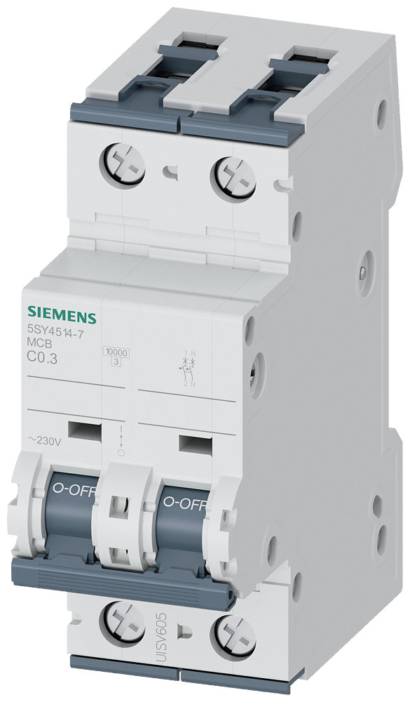Siemens SENTRON 5SY4514-7 Miniature Circuit Breaker 1+N-Pole C0.3A 10KA