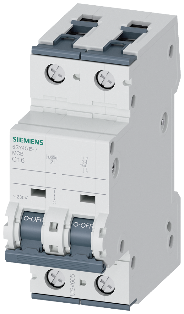 Siemens SENTRON 5SY4515-7 Miniature Circuit Breaker 1+N-Pole C1.6A 10KA