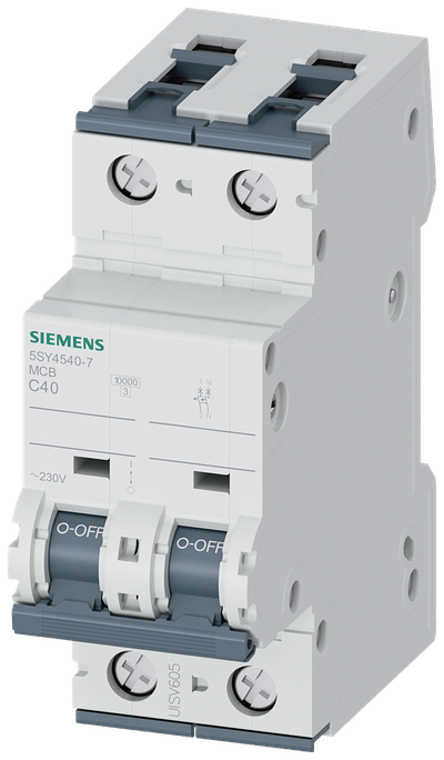 Siemens SENTRON 5SY4540-7 Miniature Circuit Breaker 1+N-Pole C40A 10KA