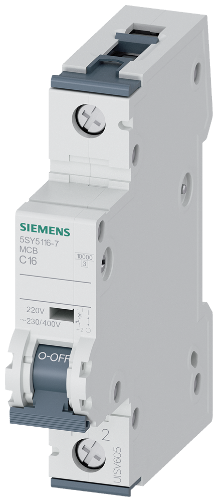Siemens SENTRON 5SY5116-7 Miniature Circuit Breaker 1-Pole C16A 10KA