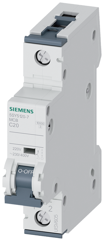 Siemens SENTRON 5SY5120-7 Miniature Circuit Breaker 1-Pole C20A 10KA