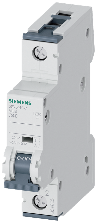 Siemens SENTRON 5SY5140-7 Miniature Circuit Breaker 1-Pole C40A 10KA