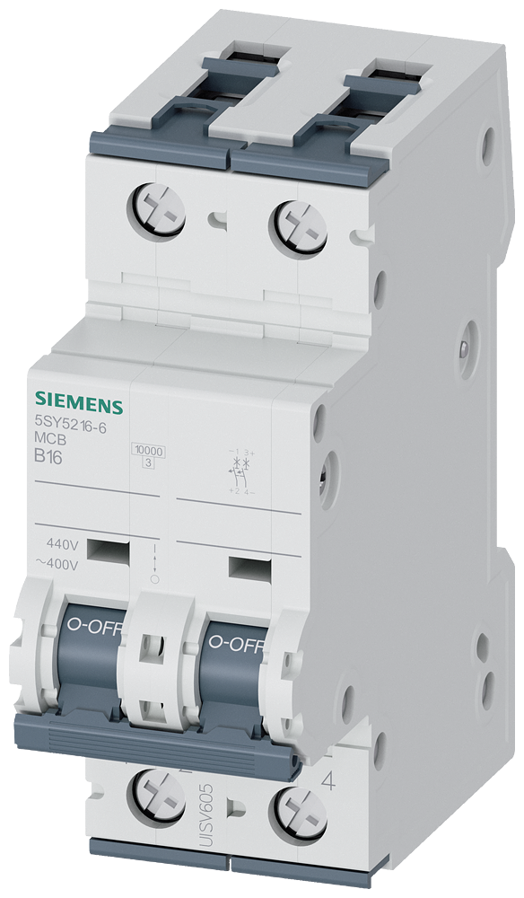 Siemens SENTRON 5SY5216-6 Miniature Circuit Breaker 2-Pole B16A 10KA