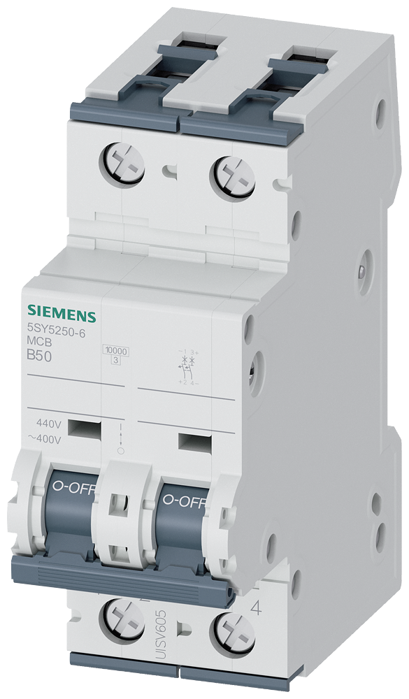 Siemens SENTRON 5SY5250-6 Miniature Circuit Breaker 2-Pole B50A 10KA