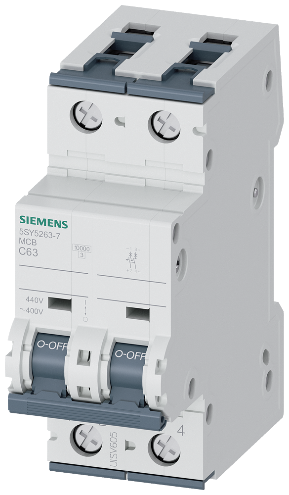 Siemens SENTRON 5SY5263-7 Miniature Circuit Breaker 2-Pole C63A 10KA