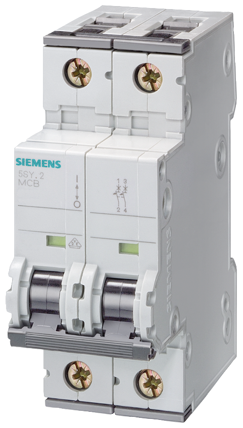 Siemens SENTRON 5SY8204-7 Miniature Circuit Breaker 2-Pole C4A 25KA