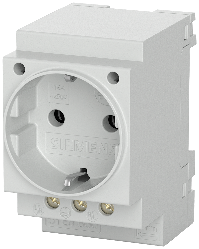 Siemens Socket outlet for mounting on DIN-Rail, 230/16AMP, fits under module DIN cover