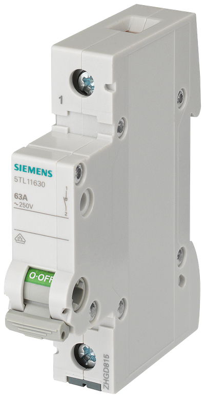 Siemens Sentron Load-break switch, 40 A, 1-Pole, 250 V AC, 10 kA Icw