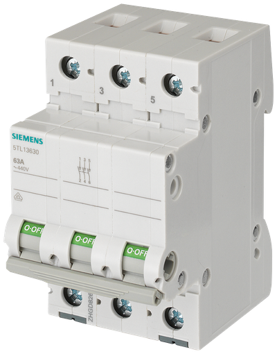 Siemens Sentron Load-break switch, 100 A, 3-Pole, 440 V AC, 10 kA Icw