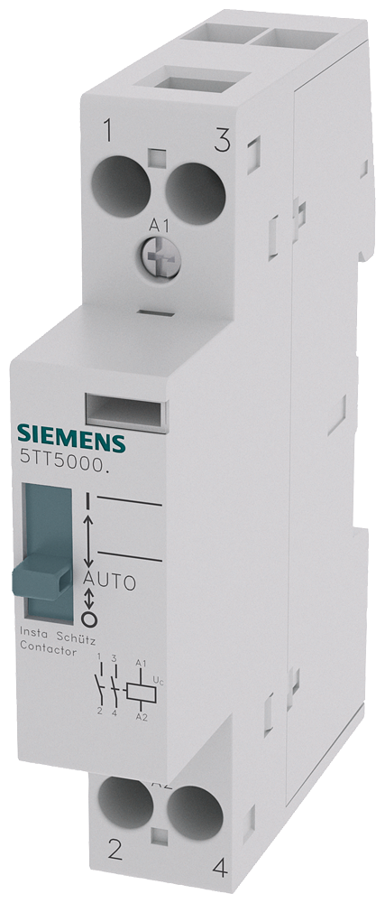 Siemens Contactor 0/1 AUTOMATIC with 2 NO contacts, 230/400VAC 20A, coil voltage ACDC24V