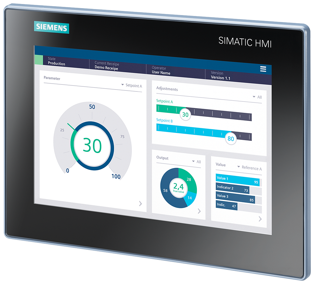Siemens SIMATIC HMI MTP1000, Unified Basic Panel, touch operation, 10" widescreen TFT display