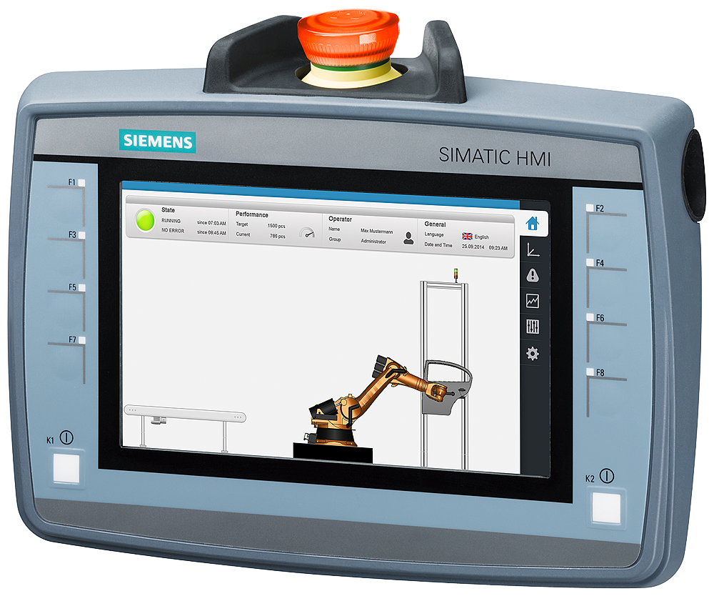 Siemens KTP700F Mobile Panel 7", Profinet and Profisafe interface, with emergency stop