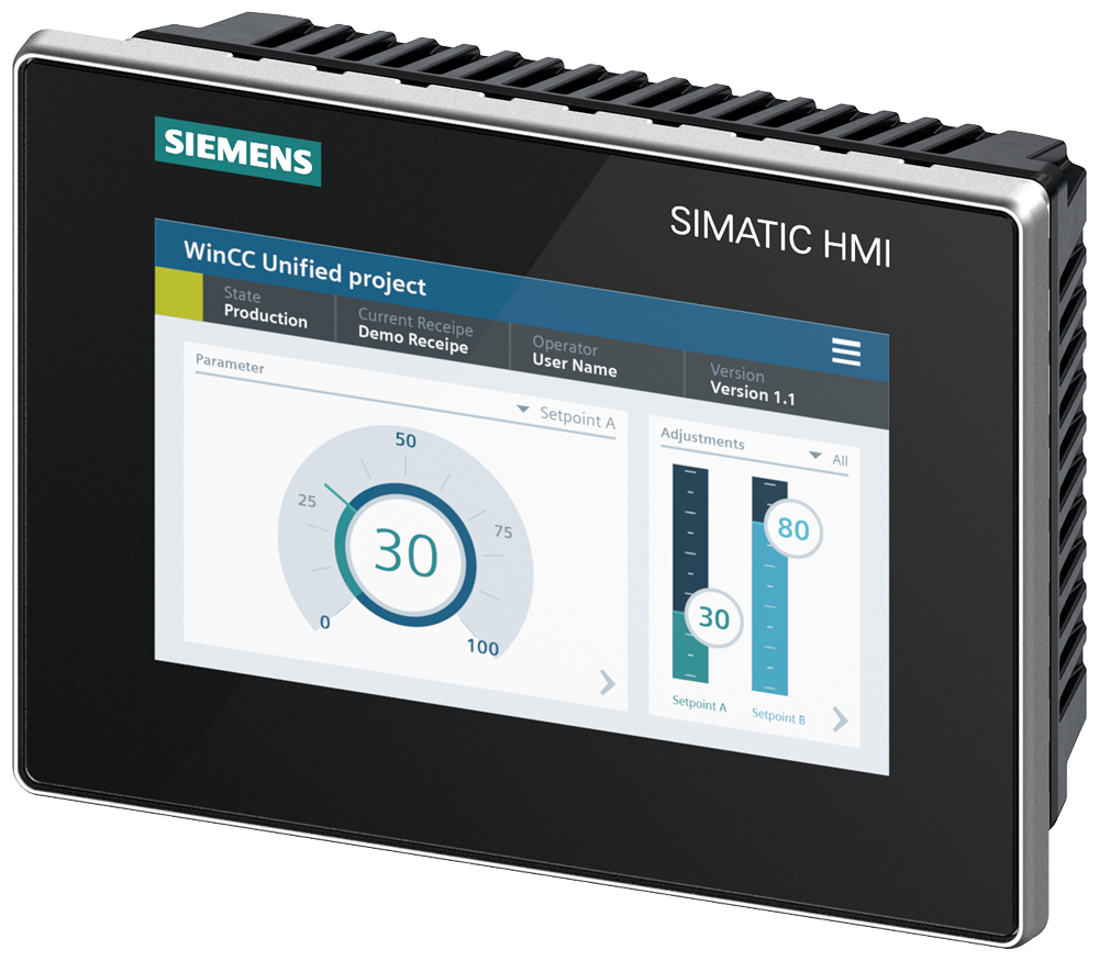 Siemens SIMATIC HMI MTP700, Unified Comfort Panel, touch operation, 7" widescreen TFT display