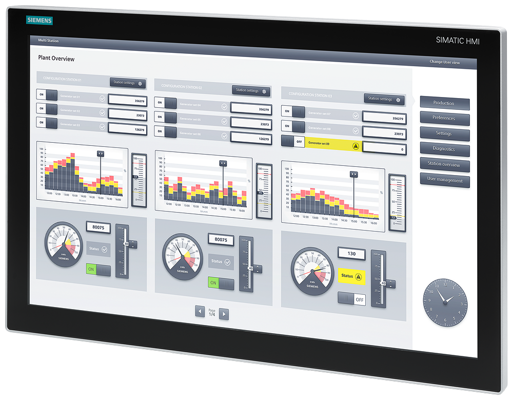 Siemens SIMATIC IFP2400 V2 PRO, 24 multi-touch display (16:9) with 1920X1080 pixel resolution
