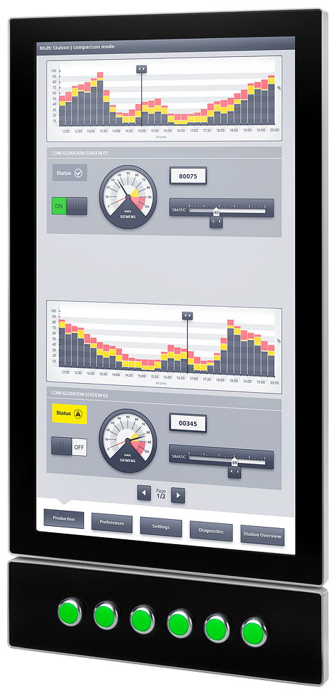 Siemens SIMATIC IFP1200 V2 PRO; 12" multi-touch display(16:10) with 1280X800 pixel resolution 6AV7863-7MA17-2AA0