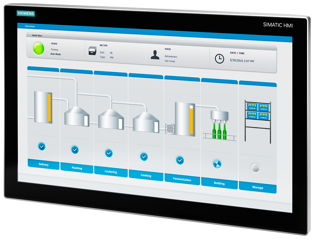 Siemens SIMATIC IFP1900 V2 PRO, 19 multi-touch display (16:9) with 1920X1080 pixel resolution 6AV78636MA162AA0