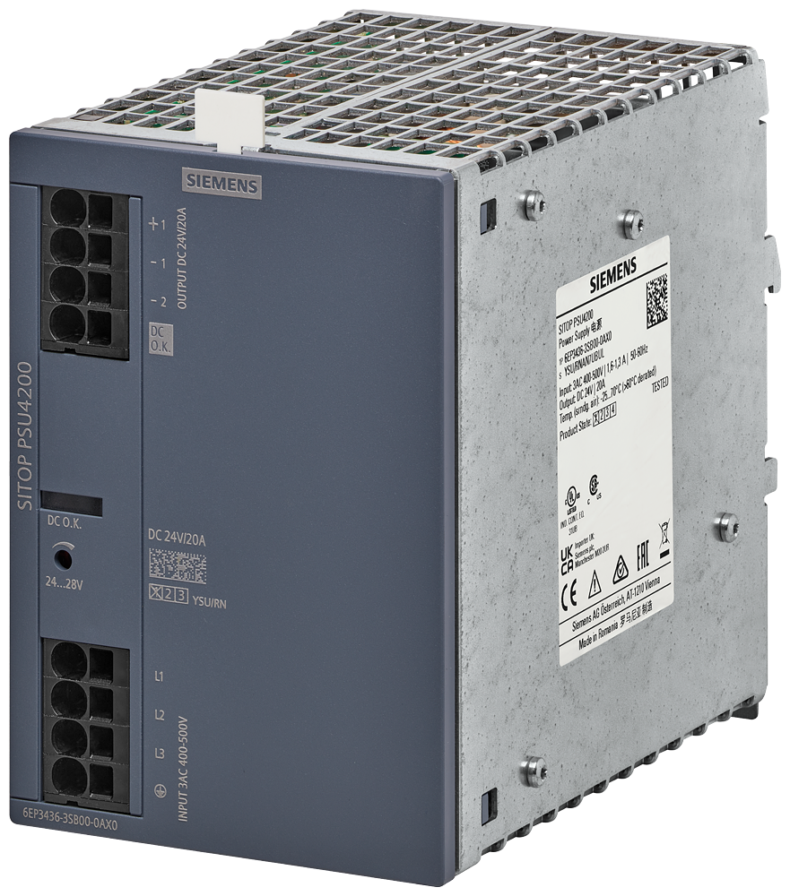 Siemens SITOP PSU4200/3AC/24VDC/20A Stabilized Power Supply (6EP3436-3SB00-0AX0)