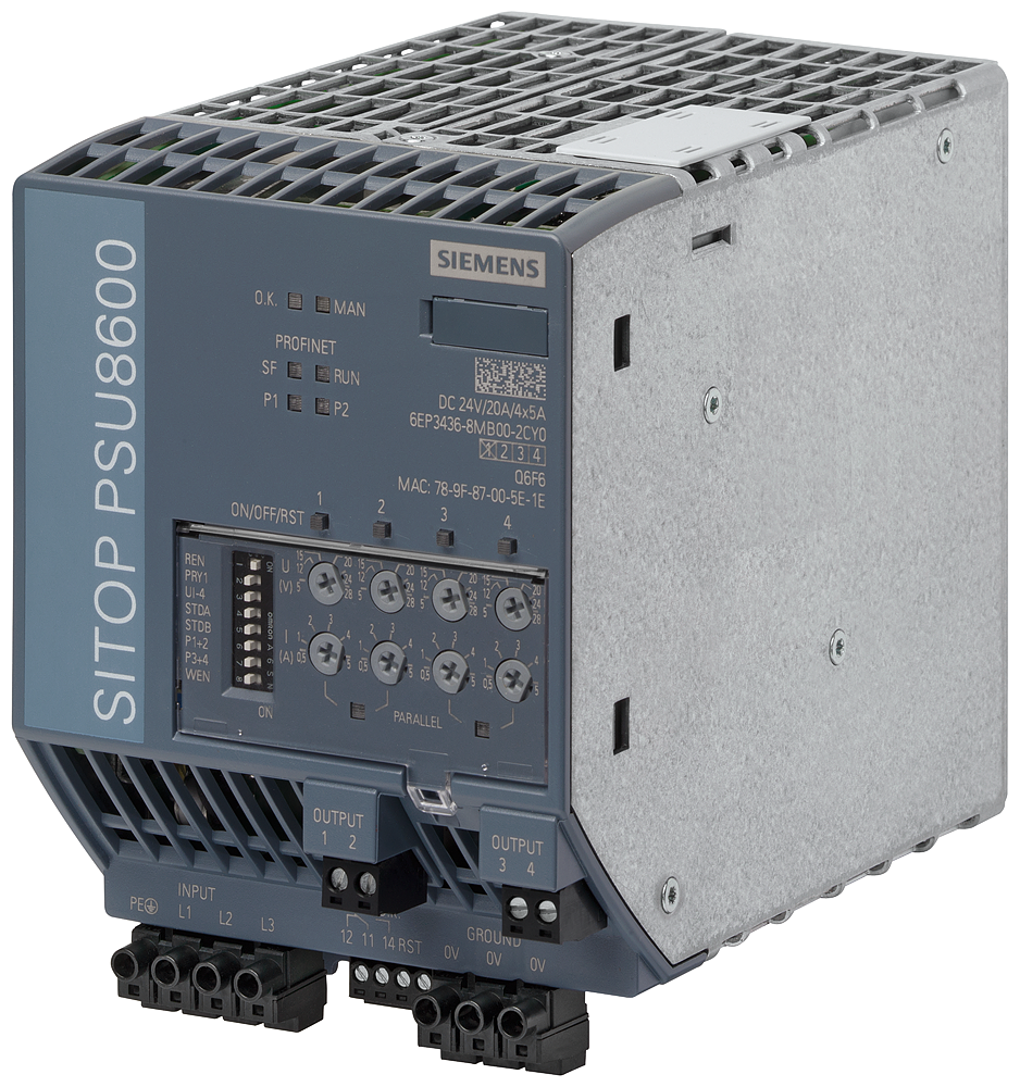 Siemens SITOP PSU8600/3AC/24VDC/20A/4X5A PN (6EP3436-8MB00-2CY0)
