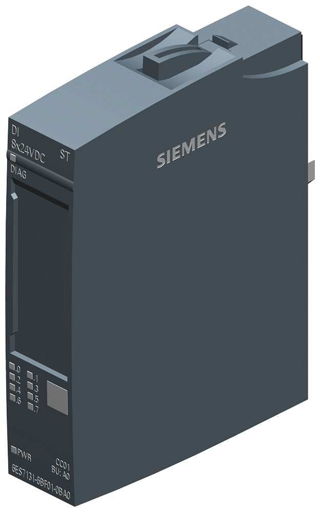 Siemens SIMATIC ET 200SP, Digital input module, DI 8X 24V DC Basic, type 2 (IEC 61131), sink input, (PNP, P-reading) (6ES7131-6BF01-2AA0)