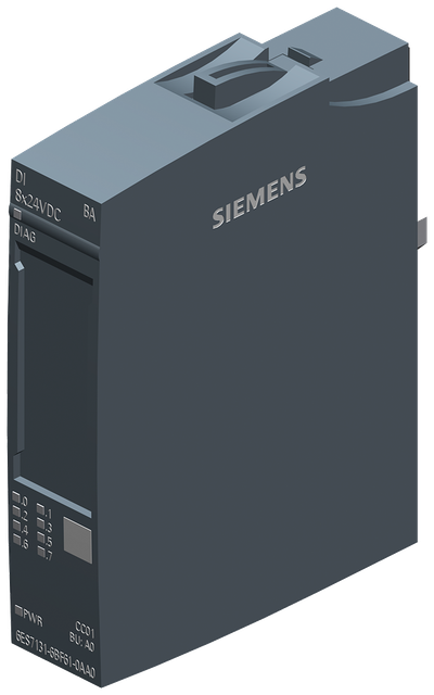 Siemens SIMATIC ET 200SP, Digital input module, DI 8X 24V DC SRC BA, type 1 (IEC 61131), source Input (NPN, M-reading)
