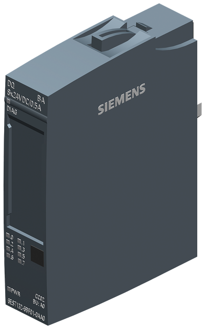 Siemens SIMATIC ET 200SP, Digital output module, DQ 8X 24V DC/0,5A Basic, Source output (PNP,P-switching)