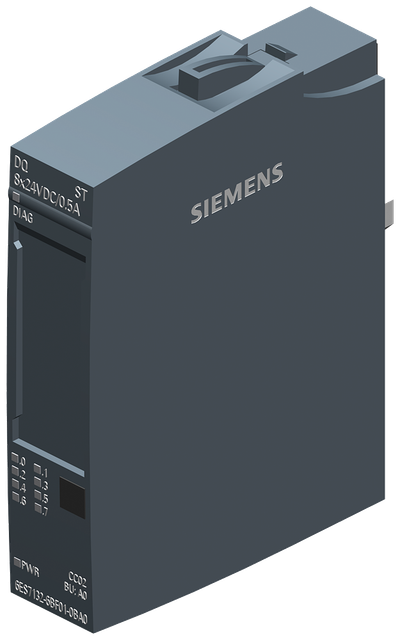 Siemens SIMATIC ET 200SP, Digital output module, DQ 8X 24V DC/0,5A Standard, Source output (PNP,P-switching)