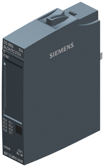 Siemens SIMATIC ET 200SP, Digital output module, DQ 8X 24V DC/0,5A Sink Basic, Sink output (NPN, M-switching)