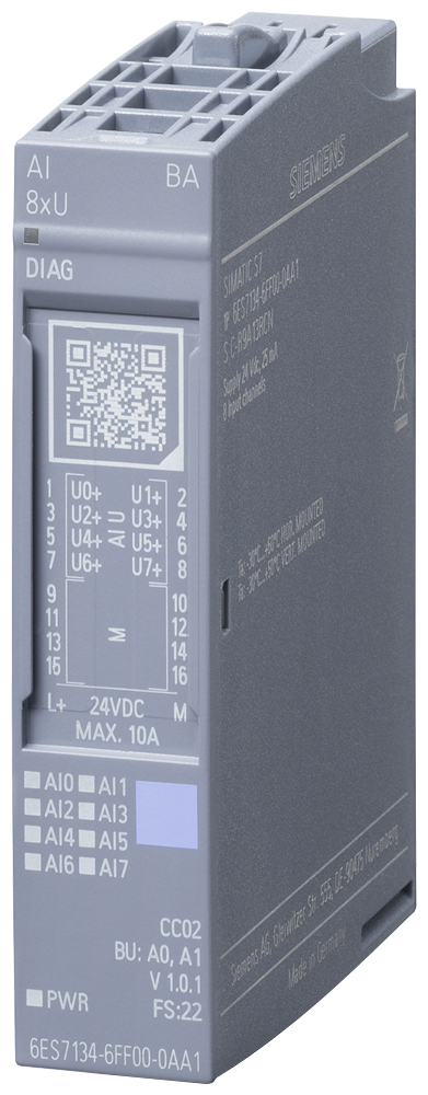 Siemens SIMATIC ET 200SP, Analog input module, AI 8XU Basic